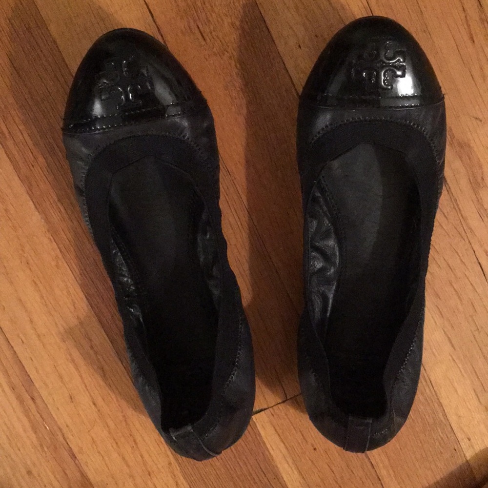 Tory Burch black leather ballet flats